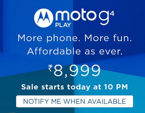 India Desire : Buy Moto G4 Play At Rs 7999 On Amazon + Extra Upto 15% Cashback